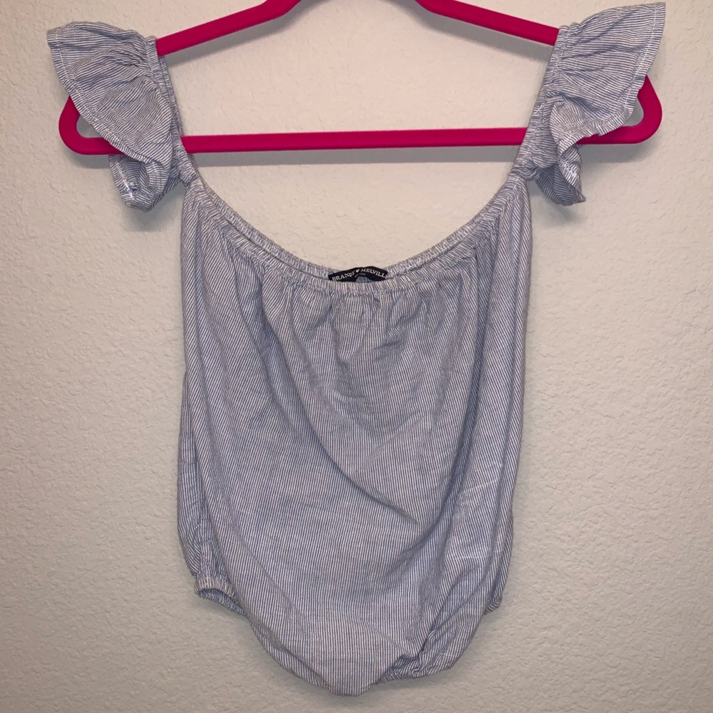 Blue & White Pin-Striped Top